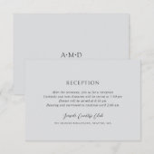 Andrea Gray Elegant Wedding Informatiekaartje (Voorkant / Achterkant)