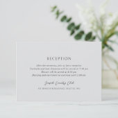 Andrea Gray Elegant Wedding Informatiekaartje (Staand voorkant)
