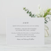Andrea Gray Elegant Wedding Kaart (Staand voorkant)