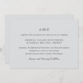 Andrea Gray Elegant Wedding Kaart (Voorkant / Achterkant)