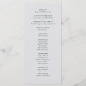 Andrea Gray Elegant Wedding Programmakaart (Achterkant)