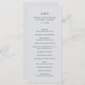 Andrea Gray Elegant Wedding Programmakaart (Voorkant / Achterkant)