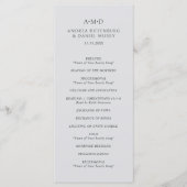 Andrea Gray Elegant Wedding Programmakaart (Voorkant)