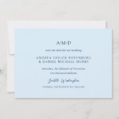 Andrea Hemelblauw Elegante Trouw Save The Date (Voorkant)