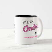 Andrea iets wat je niet zou begrijpen tweekleurige koffiemok (Voorkant rechts)