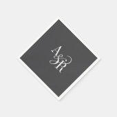 ANDREA Initialen Monogram Donkergrijs Minimal Wedd Servet (Hoek)