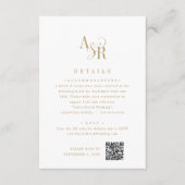 ANDREA Initialen Monogram Gold Boho Wedding Detail Informatiekaartje (Voorkant)
