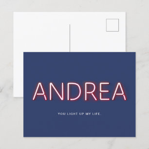 Andrea je licht mijn leven op met licht briefkaart