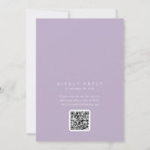 ANDREA Lavender QR Code Classic Elegant Wedding Kaart (Achterkant)