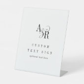 ANDREA Minimal White Black Formal Custom Wedding Reclamebord Met Voetstuk (Voorkant)