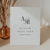 ANDREA Minimal White Black Formal Custom Wedding Reclamebord Met Voetstuk