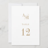 ANDREA Minimalist Boho Gold Trouwtafel Nummers Kaart (Achterkant)