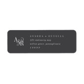 ANDREA Minimalist Dark Grey Retour Adreslabels Etiket (Voorkant)