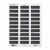 ANDREA Minimalist Dark Grey Retour Adreslabels Etiket (Full Sheet)