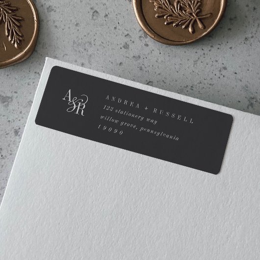 ANDREA Minimalist Dark Grey Retour Adreslabels Etiket