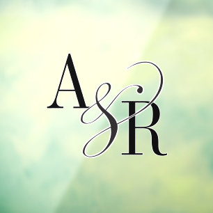 ANDREA Modern Minimalistisch Groot Huwelijk Monogr Raamsticker