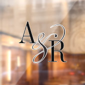 ANDREA Modern Minimalistisch Groot Huwelijk Monogr Raamsticker (Vel 2)