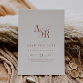 ANDREA Monogram Simple Boho Cream Minimal Wedding Save The Date