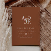 ANDREA Monogram Simple Terracotta Minimal Wedding Save The Date