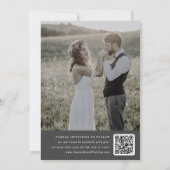 ANDREA Moody Klassiek Grijs Donkere Academie Trouw Save The Date (Achterkant)