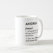 Andrea naam, Bewerkbare naam, Aangepaste naam Koffiemok (Voorkant rechts)