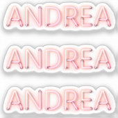 Andrea Name in Ggloed Neon Lights Sticker (Voorkant)