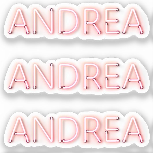 Andrea Name in Ggloed Neon Lights Sticker (Voorkant)