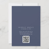 ANDREA Navy Blauwe QR Code Klassieke Elegante Trou Kaart (Achterkant)