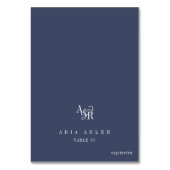 ANDREA Navy Blue Minimal Wedding Place Cards Kaart (Voorkant)