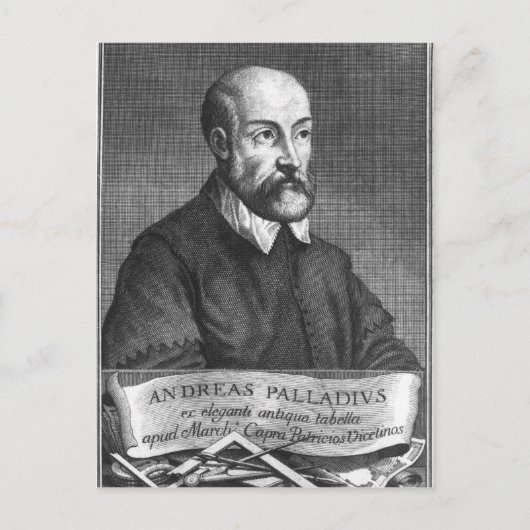 Andrea Palladio gegraveerd door Francesco Francesc Briefkaart (Voorkant)
