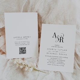 ANDREA QR-code klassieke elegante unieke trouwkaar Kaart