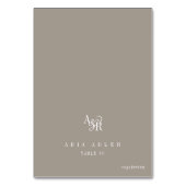 ANDREA Rustic Taupe Minimal Wedding Place Cards Kaart (Voorkant)