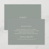 Andrea Sage Green Elegant Wedding Informatiekaartje (Voorkant / Achterkant)