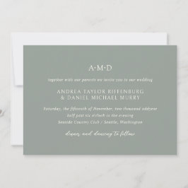 Andrea Sage Green Elegant Wedding Kaart