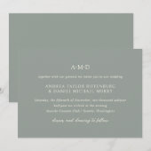 Andrea Sage Green Elegant Wedding Kaart (Voorkant / Achterkant)