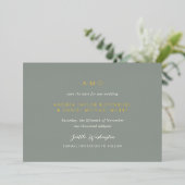 Andrea Sage Green Elegant Wedding Save The Date Folie Uitnodiging (Staand Voorkant)
