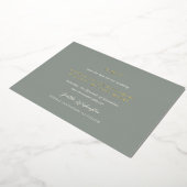 Andrea Sage Green Elegant Wedding Save The Date Folie Uitnodiging (Gedraaid)