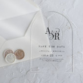 ANDREA Simple Arch Modern Wedding Save the Date Acryl Uitnodigingen