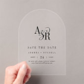ANDREA Simple Arch Modern Wedding Save the Date Acryl Uitnodigingen (Insitu (Draagbaar))