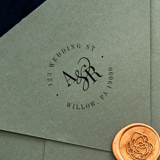 ANDREA Simple Rubber Wedding Retour Adres Stamp Rubberstempel