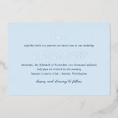 Andrea Sky Blue Elegant Wedding Folie Uitnodiging (Voorkant)