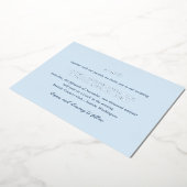 Andrea Sky Blue Elegant Wedding Folie Uitnodiging (Gedraaid)