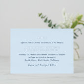 Andrea Sky Blue Elegant Wedding Folie Uitnodiging (Staand Voorkant)