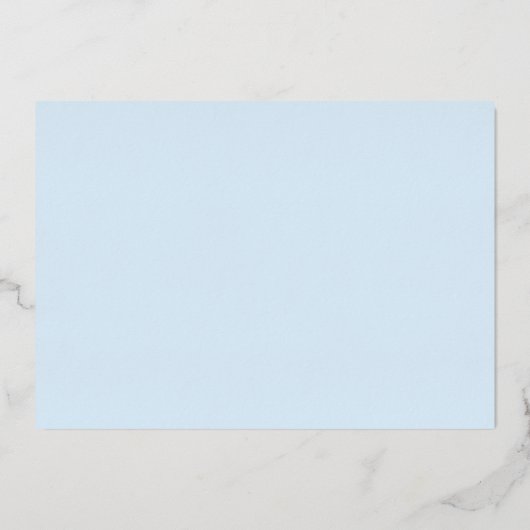 Andrea Sky Blue Elegant Wedding Folie Uitnodiging (Achterkant)