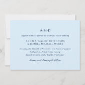 Andrea Sky Blue Elegant Wedding Kaart (Voorkant)