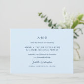 Andrea Sky Blue Elegant Wedding Save The Date (Staand voorkant)