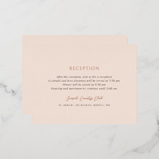 Andrea Tan Elegant Wedding Folie Enclosure Kaart (Voorkant / Achterkant)