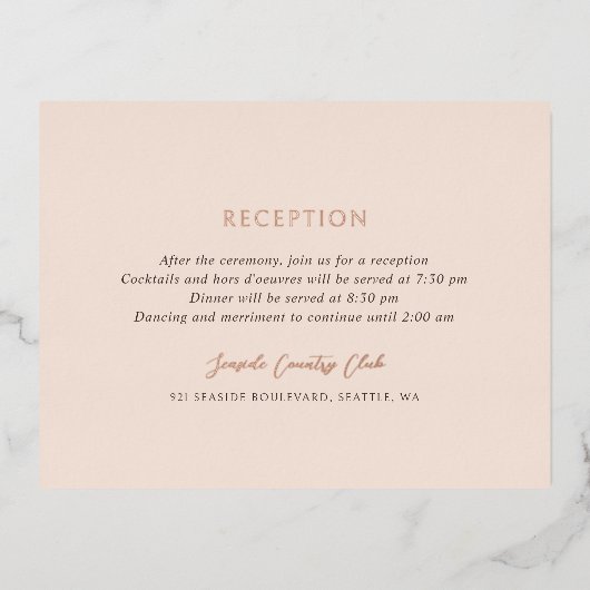 Andrea Tan Elegant Wedding Folie Enclosure Kaart (Voorkant)