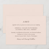 Andrea Tan Elegant Wedding Kaart (Voorkant / Achterkant)