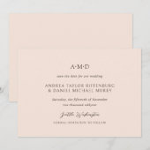 Andrea Tan Elegant Wedding Save The Date (Voorkant / Achterkant)